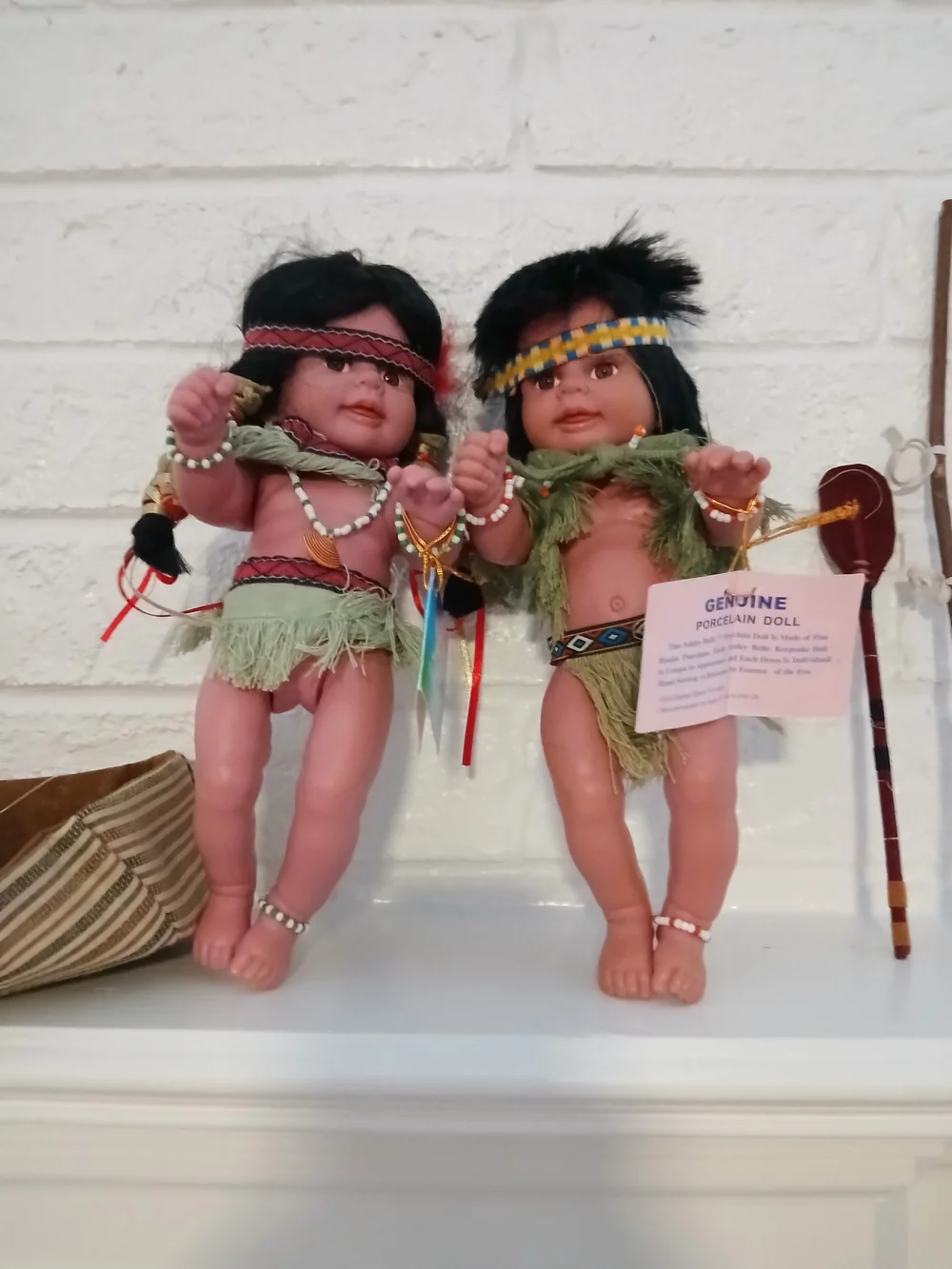 Ashley Belle Twin Native Doll Set in Striped Canoe -SET